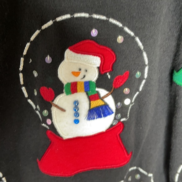 Ugly Christmas sweatshirt- sparkly snow globes - Picture 4 of 4